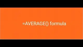 Average formula in Google Sheets