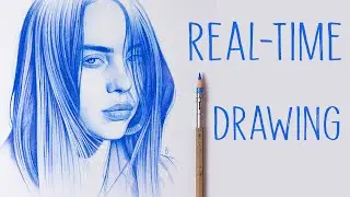 BILLIE EILISH REAL-TIME DRAWING ✍ SATISFYING ART VIDEO