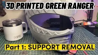 Green Power Ranger Helmet | 3D printed | Part 1 - Support removal