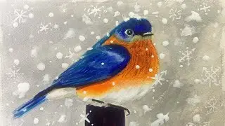How to Paint a Snowy Eastern Bluebird in Watercolor: Real Time Painting Tutorial Paint Along With Me