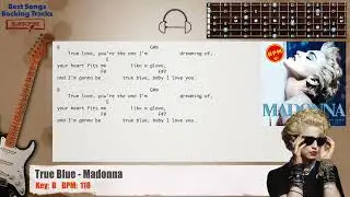 🎸 True Blue - Madonna Guitar Backing Track with chords and lyrics