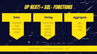 Sql functions  Aggregate | String | Date | @k4coding |k4coding | 