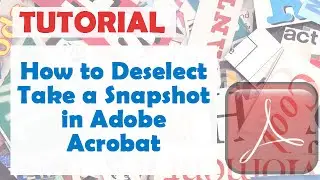 How to Deselect Take a Snapshot in Adobe Acrobat PDF