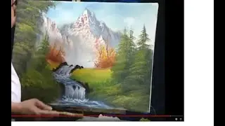 dağ şelale orman yeni başlayanlar için yağlı boya resim öğreniyorum