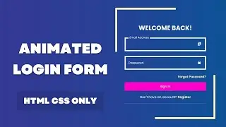Login Form Using HTML CSS | Animated Login Form Using HTML CSS