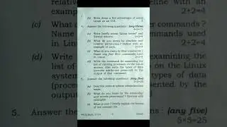 System Administration Using Linux Question paper for BCA