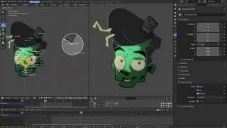 Grease Pencil Rig Zombie Toon head (Blender file)