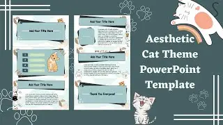 Aesthetic Cat 06 Theme PowerPoint Template Free🍑 || ppt#76✨