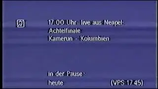 Программа передач и конец эфира (ZDF Германия,22.06.1990)