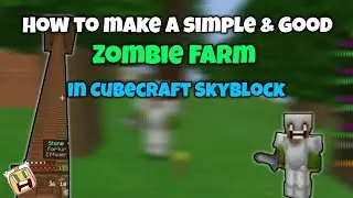 How To Make a ZOMBIE FARM on Cubecraft Skyblock (Bedrock Edition) No Iron PS4