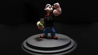 Popeye 3D Model - Turntable Render