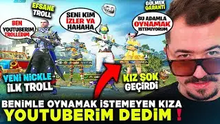 BENİMLE OYNAMAK İSTEMEYEN KIZ YOUTUBER OLDUĞUMU DUYUNCA ŞOK GEÇİRDİ - PUBG MOBİLE TROLL