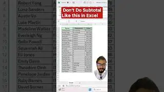 Don't Do Subtotal in Excel Manually‼️Instead Use Amazing Feature 