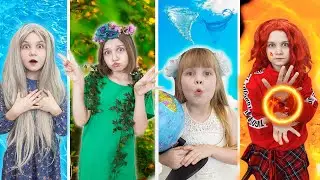 🌿 Девушка огонь, вода, воздух и земля! 4 стихий в школе!
