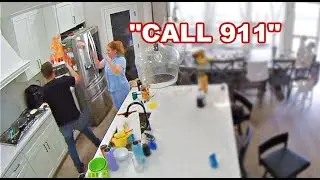 OUR KITCHEN CAUGHT ON FIRE (caught on camera)