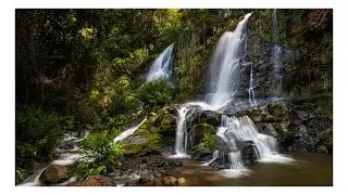 Fotografia de longa exposição na cachoeira - Araguari-MG