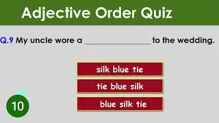 Fill in the blanks Adjective Order Quiz with answer 