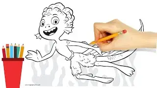 How to draw Luca characters | Luca as sea monster