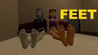 Teen Titans Feet Raven & Starfire Soles Feet on Face Soles 3DFeetSoles