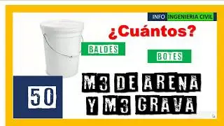 CUANTOS BOTES TIENE UN METRO CUBICO DE ARENA Y GRAVA