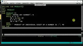 QBASIC program to find product of digits of the given number.