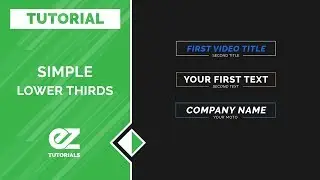 How To Create Simple Corporate Lower Thirds In After Effects Tutorial
