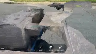 Reality mesh (reality capture/context capture) visualized with high-accuracy augmented reality (AR)