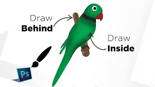 Draw Behind and Inside the image on same layer in Photoshop #shorts
