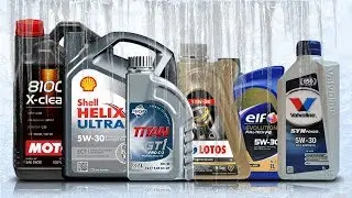 Engine oil 5W30 C3 Cold Test -30 ° C Shell 5W30, Valvoline 5W30, Fuchs 5W30, Elf 5W30