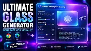 Ultimate Glassmorphism CSS Generator | Create Professional UI in Seconds!  