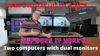 Dual monitor with DisplayPort KVM switch review TESmart 4x2, Unboxing and test