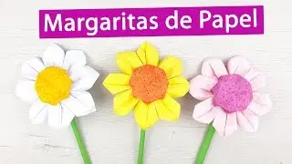 🌼 Cómo hacer margaritas de papel paso a paso. La flor del color