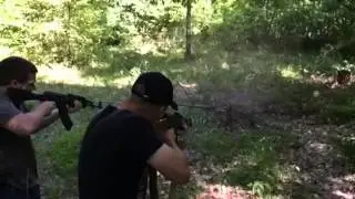Shooting "two AK 47 gunman"