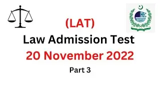 LAT 20 November 2022 Solved Paper Part 3 | Law Admission Test 20 11 22