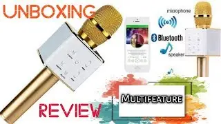 Unboxing and Review | Galion J-7, Q7 Bluetooth with Speaker Wireless  Karaoke Microphone