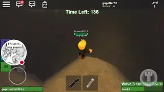 playing Zombierush in roblox