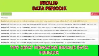 INVALID DATA PERIODIK DI DAPODIK 2021|BEGINI CARA MENGATASINYA