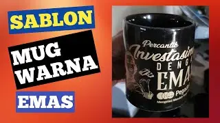 sablon mug dengan tinta warna emas