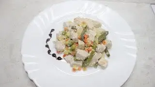 Turkey with vegetables. Cook as much as possible! Lunch will be eaten in 5 minutes!