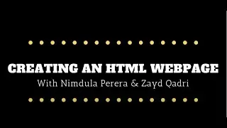 Building Your Own Webpage (HTML) for INTERMEDIATE SENIOR STUDENTS