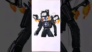 stickman to titan TVman Upgraded speed drawing #shorts #drawing #skibiditoilet