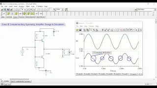 Class B complementary symmetry amplifier simulation | Tina-TI