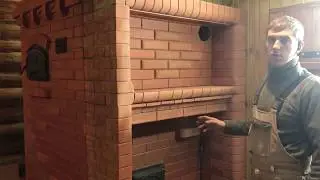 кирпичная Банная печь факельная обращённого пламени