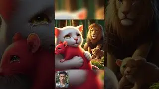 the attitude of cat between  mouse and  lion #cat #story #snake  #ai