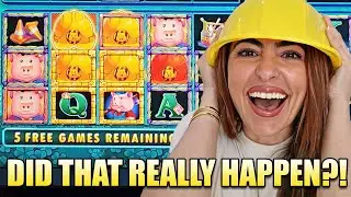 WE WON BIG Playing MOST RARE Huff n Puff Slots In the Country!
