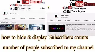 how to Hide and Display the number of people subscribed to my channel 