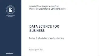 Lecture 2.  Introduction to Machine Learning