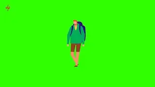walking boy | going to school | green screen animation