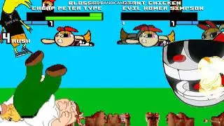 Mugen: Cheap petter griffin, blossom, cuphead & dancing banana vs evil homer simpson, giant chicken,