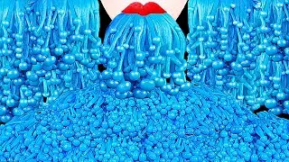 ASMR BLUE ENOKI MUSHROOMS 팽이버섯 먹방 EATING SOUNDS MUKBANG, SEA GRAPES, BIRD GLASS, 신기한 물 먹방 DRINKING